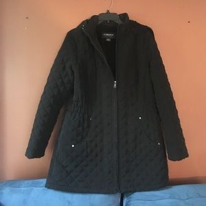 Liz Claiborne Quilted Black Coat